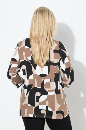 Ulla Popken T-Shirt in Brown Letters