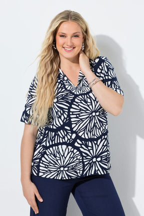 Ulla Popken T-Shirt in Navy 