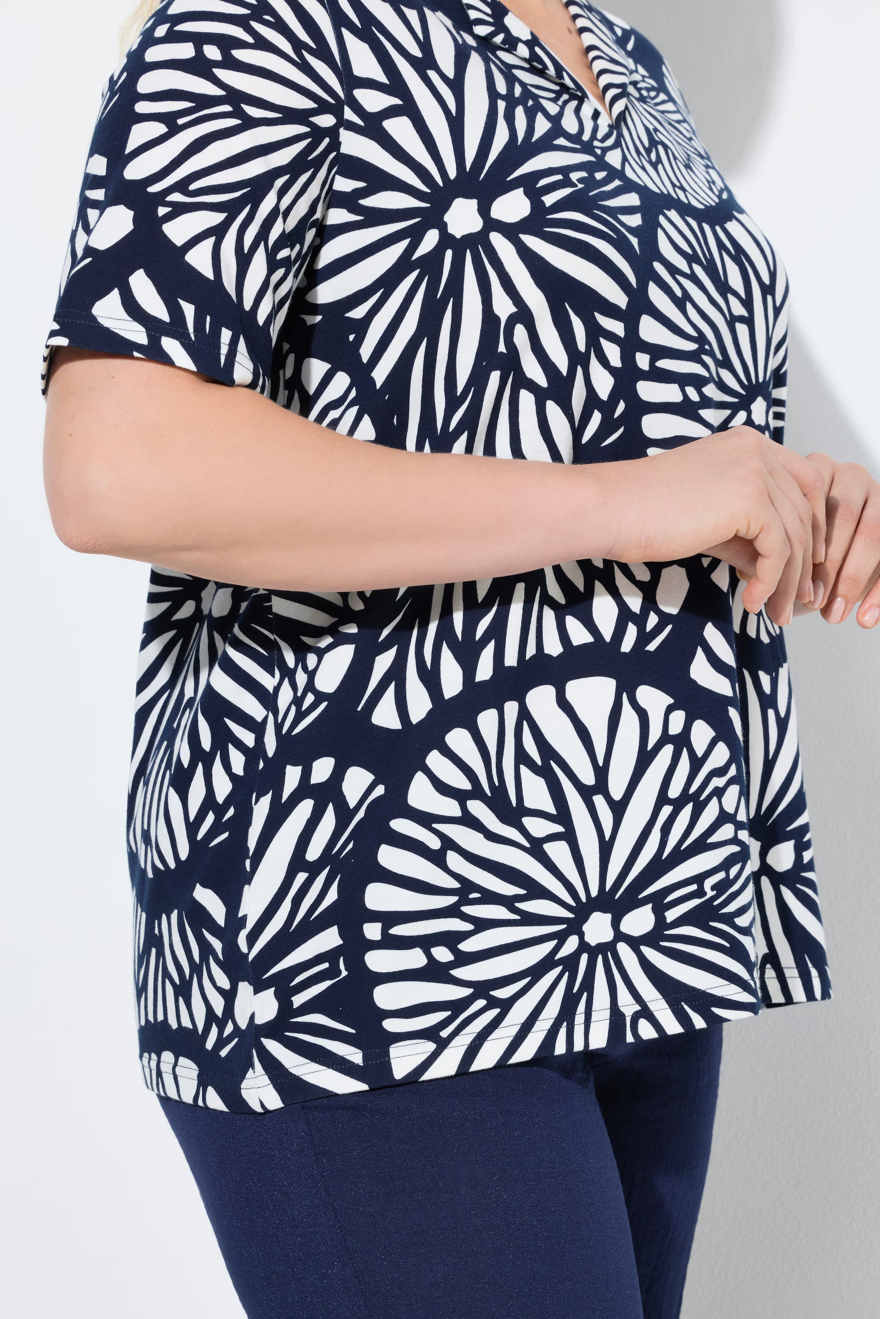 Ulla Popken T-Shirt in Navy 