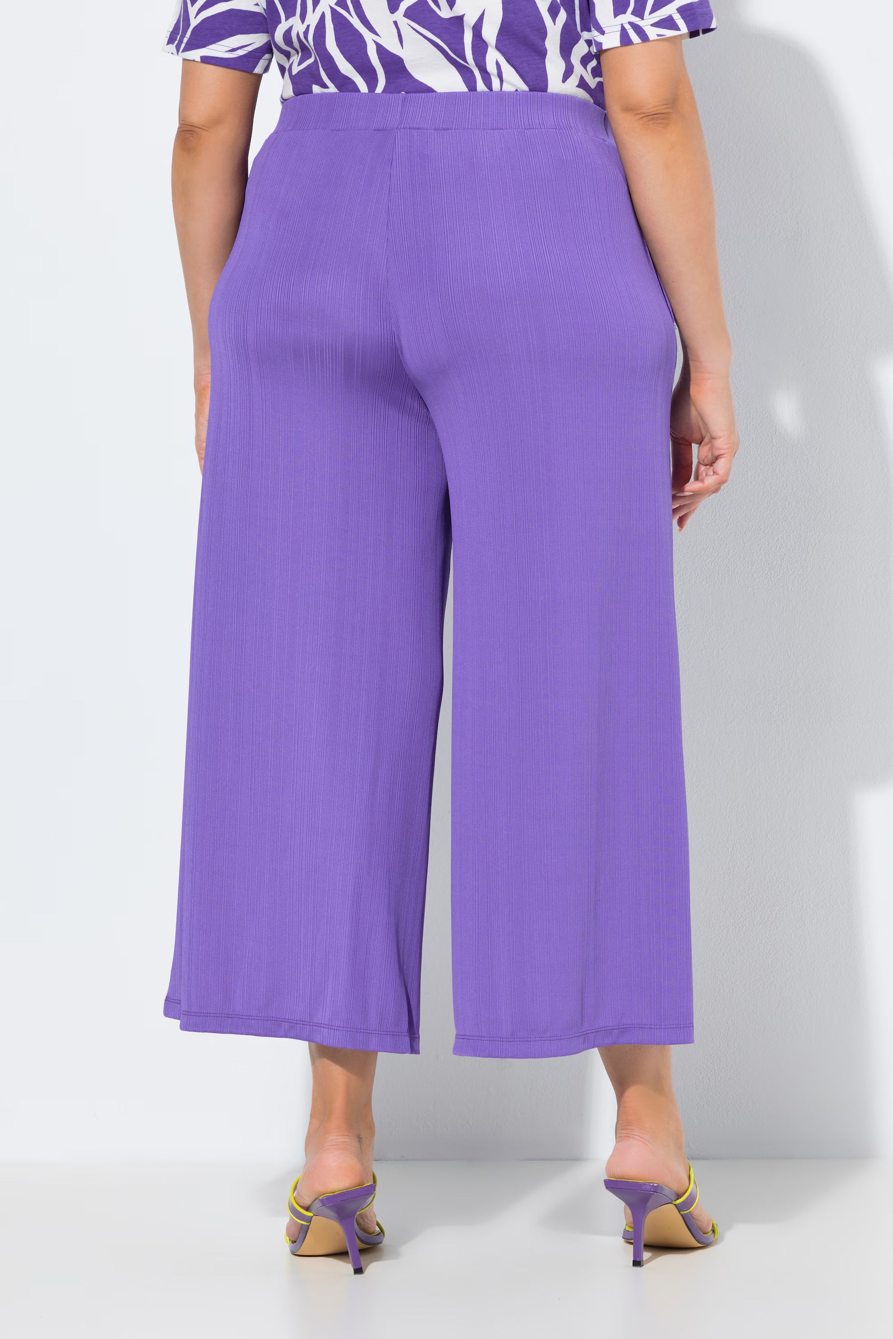 Ulla Popken Textured Culottes in Purple 