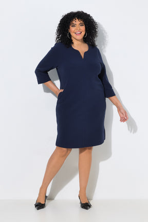 Ulla Popken Textured Dress in Navy 