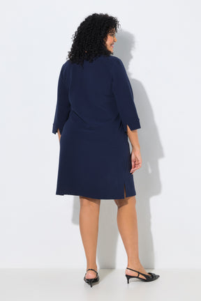 Ulla Popken Textured Dress in Navy 