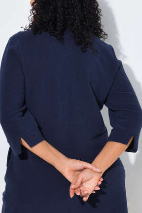 Ulla Popken Textured Dress in Navy 