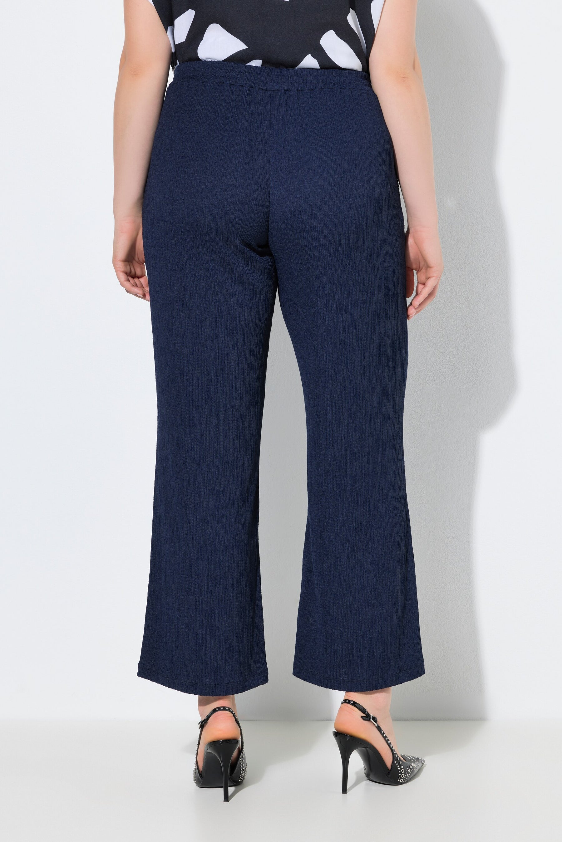 Ulla Popken Textured Navy Trousers 