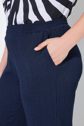 Ulla Popken Textured Navy Trousers 