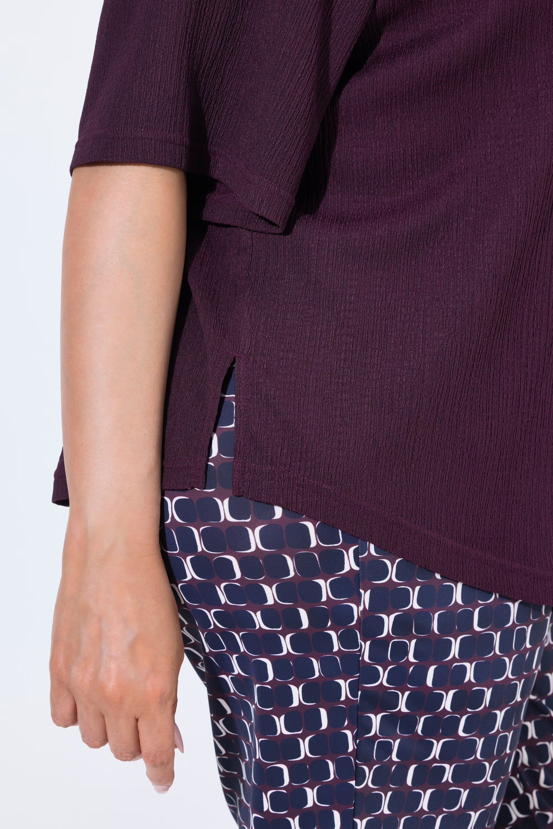 Ulla Popken Textured Shirt in Plum 