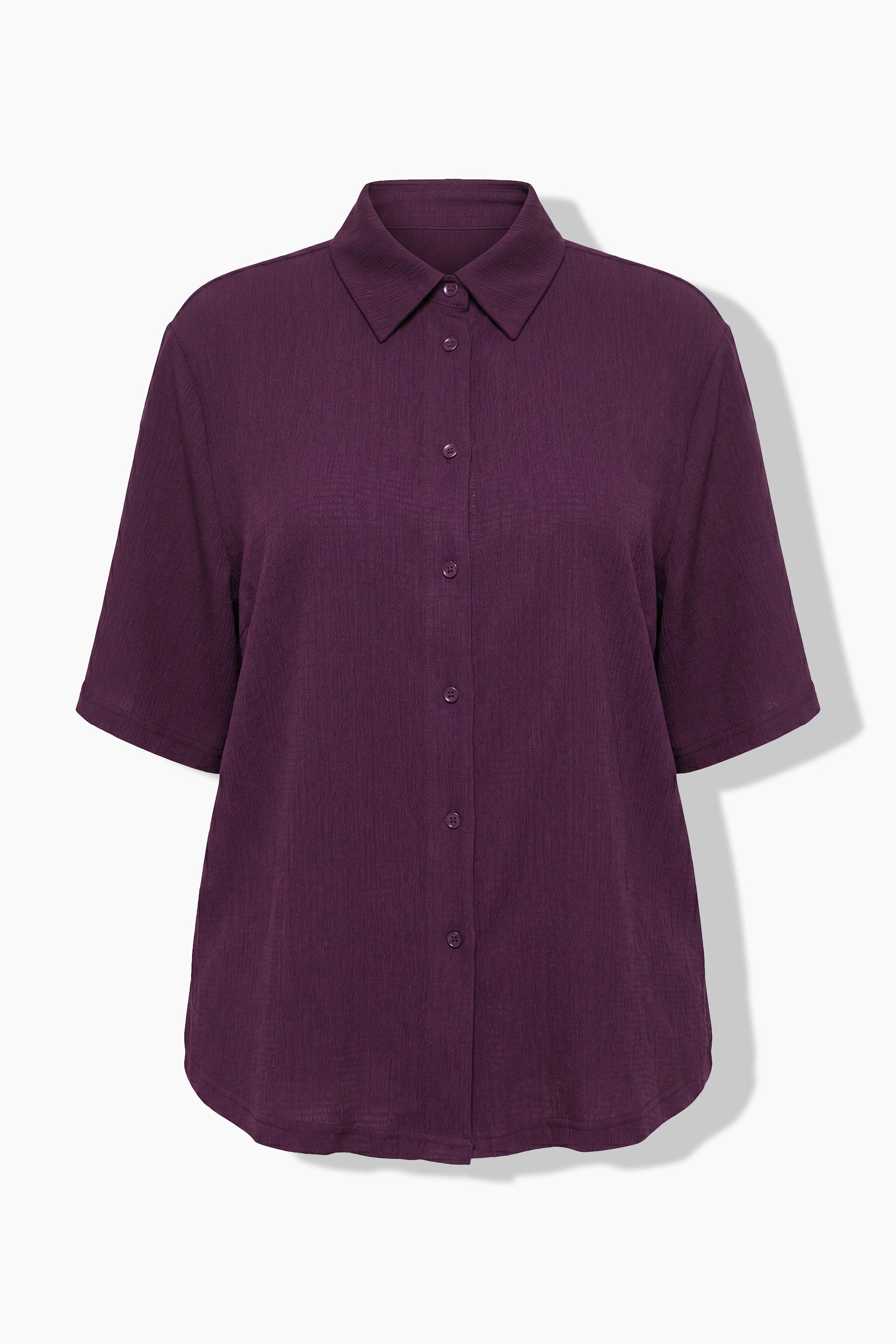 Ulla Popken Textured Shirt in Plum 