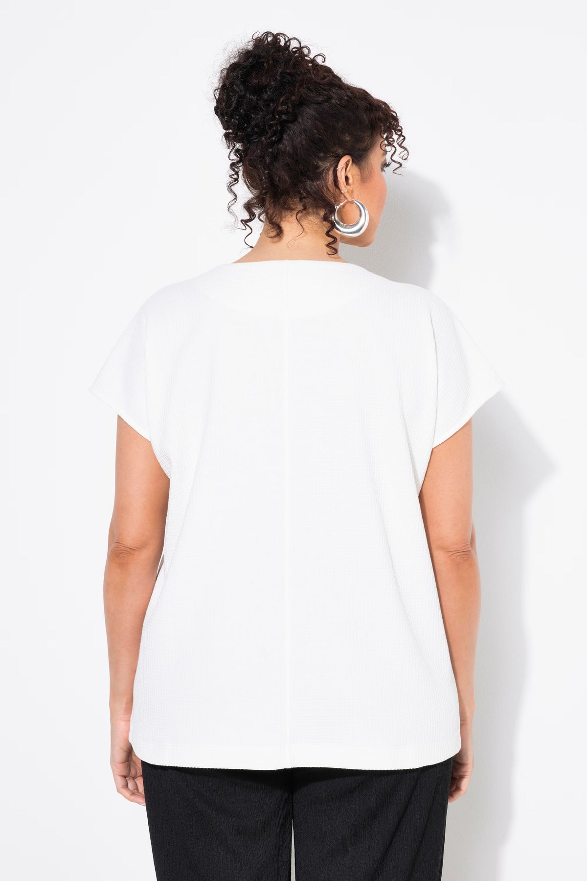 Ulla Popken Textured White T-Shirt
