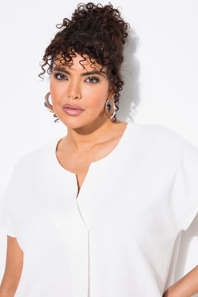 Ulla Popken Textured White T-Shirt