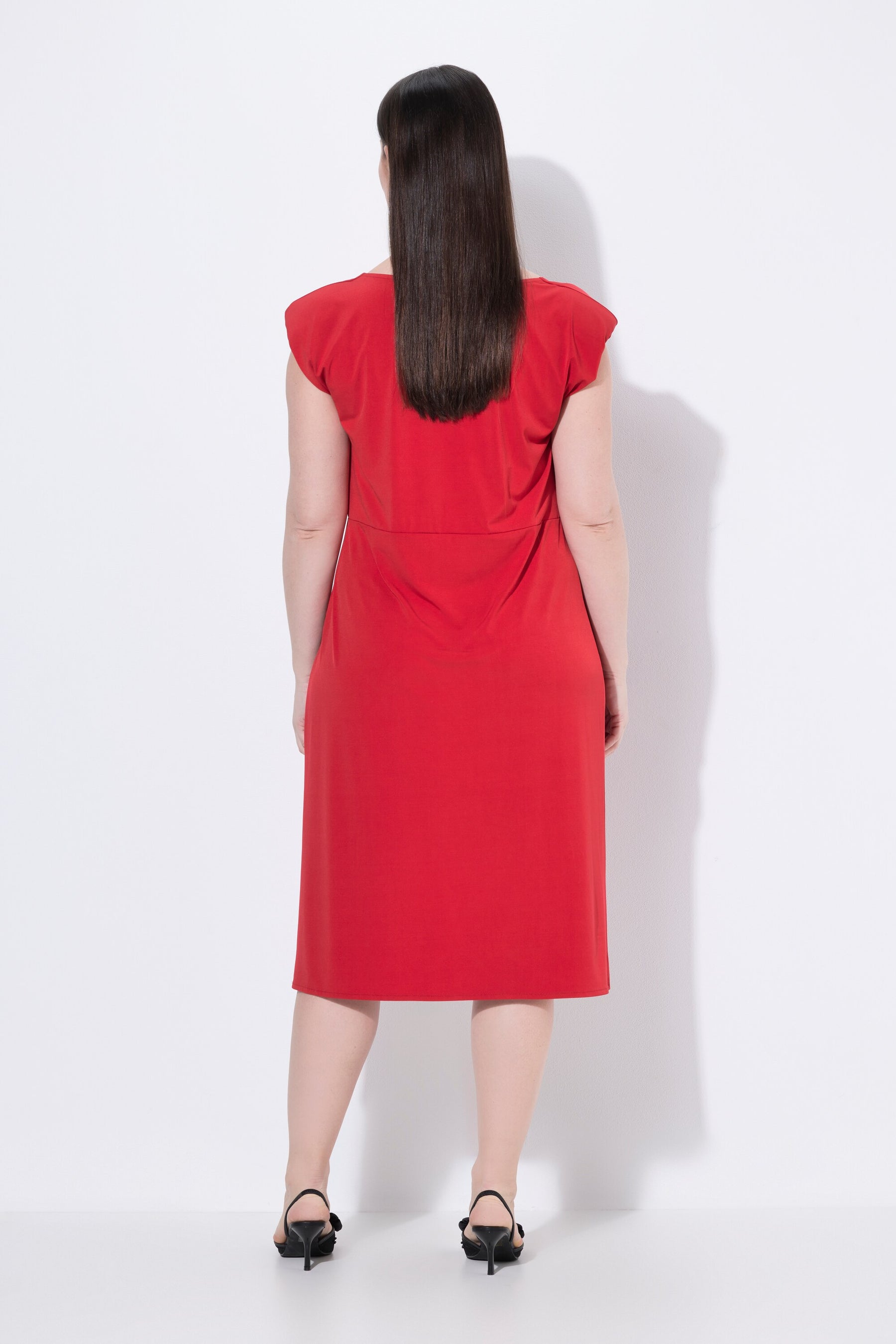 Ulla Popken Tulip Hem Dress in Red 