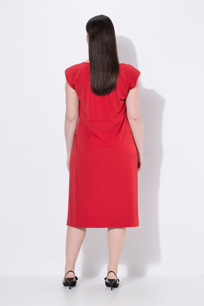Ulla Popken Tulip Hem Dress in Red 