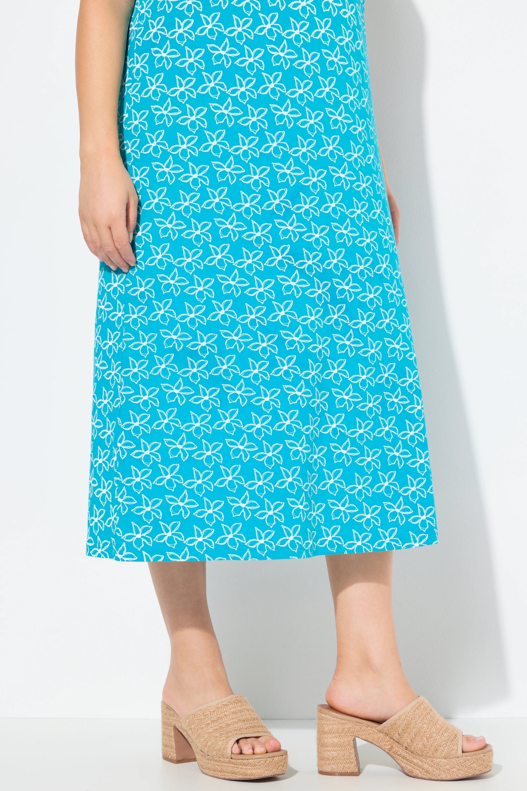 Ulla Popken Turquoise Floral Dress