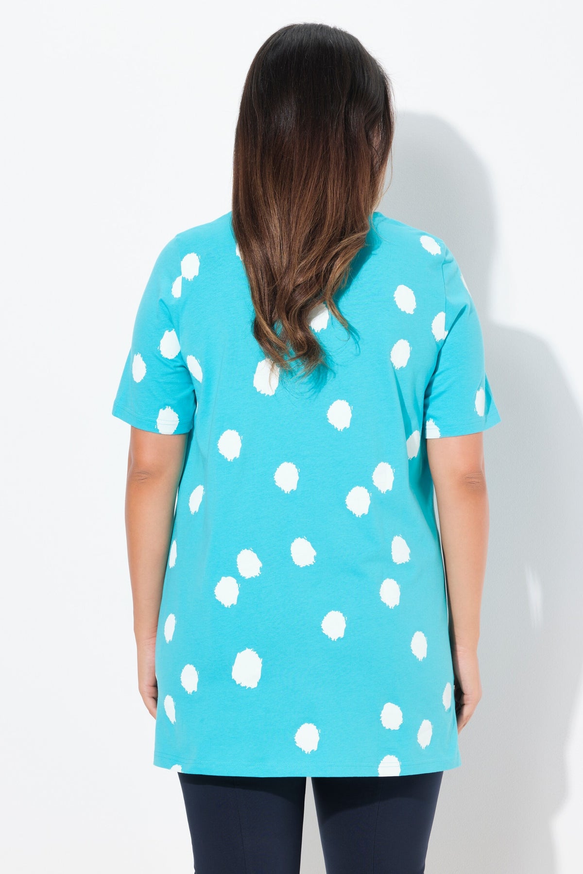 Ulla Popken Turquoise Polka Dot Tunic