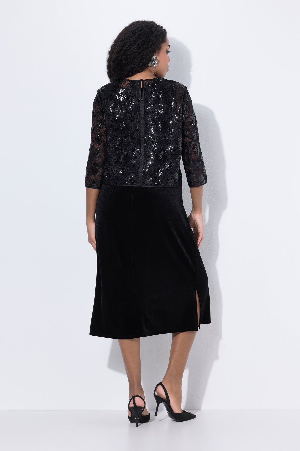 Ulla Popken Two Layer Black Dress