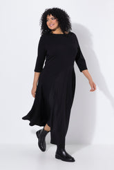 Ulla Popken Two Tone Dress in Black 