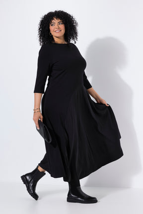 Ulla Popken Two Tone Dress in Black 