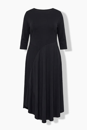 Ulla Popken Two Tone Dress in Black 