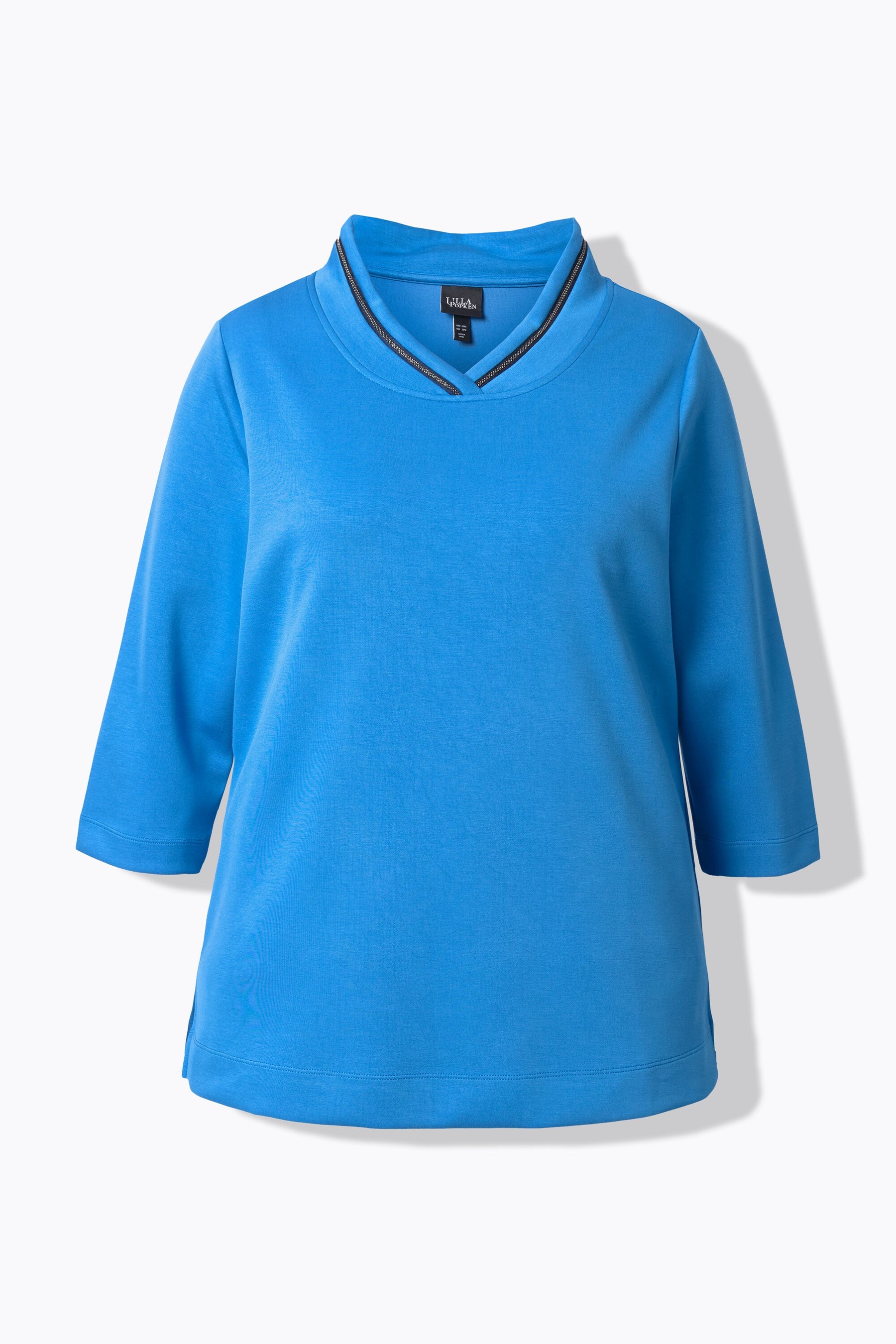 Ulla Popken V Neck Sweatshirt in Blue