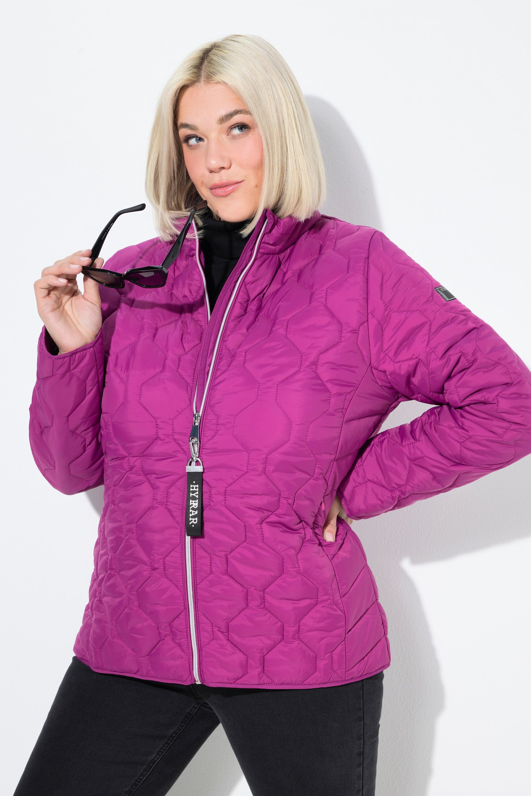 Ulla Popken Water Repellent Jacket in Pink