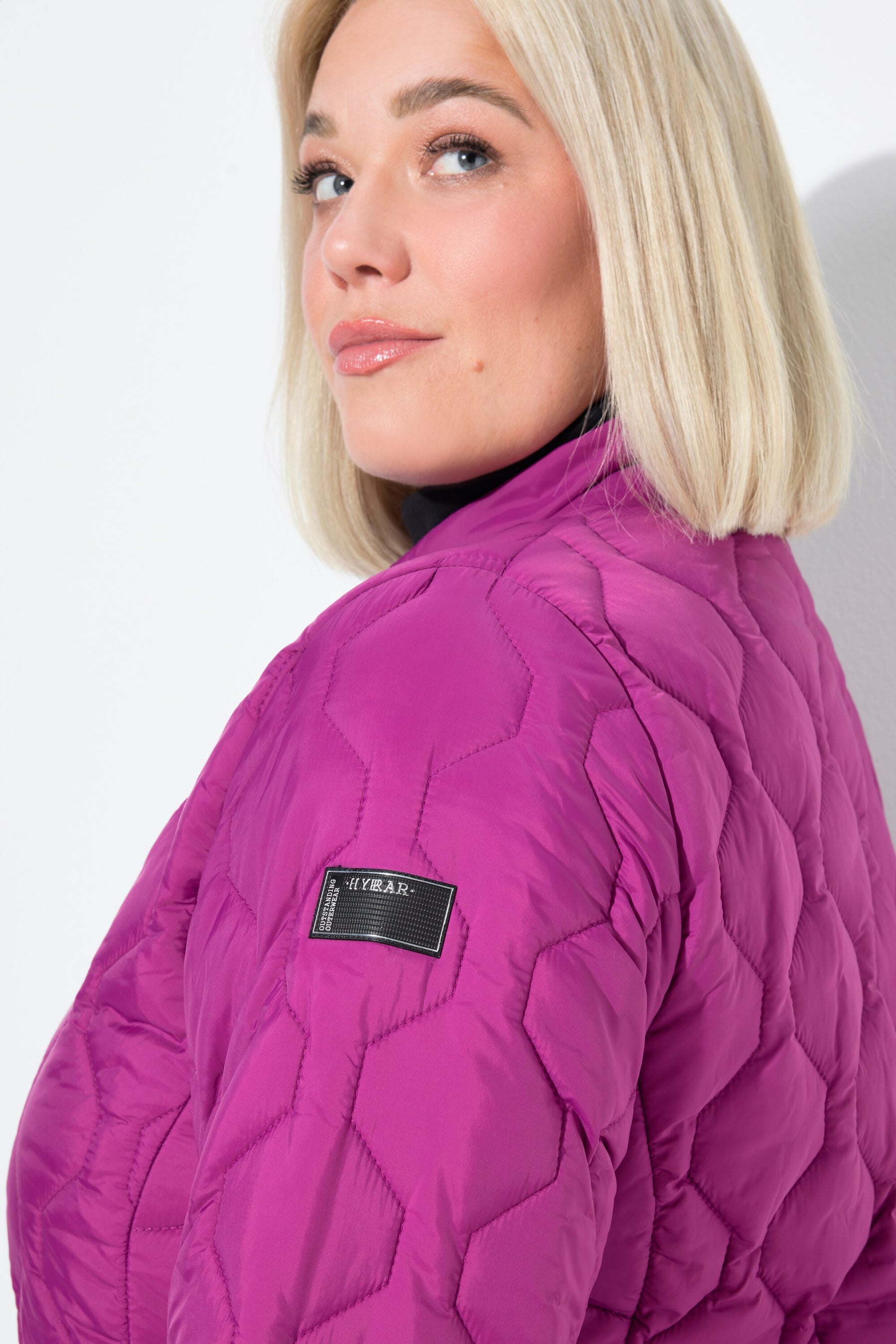 Ulla Popken Water Repellent Jacket in Pink