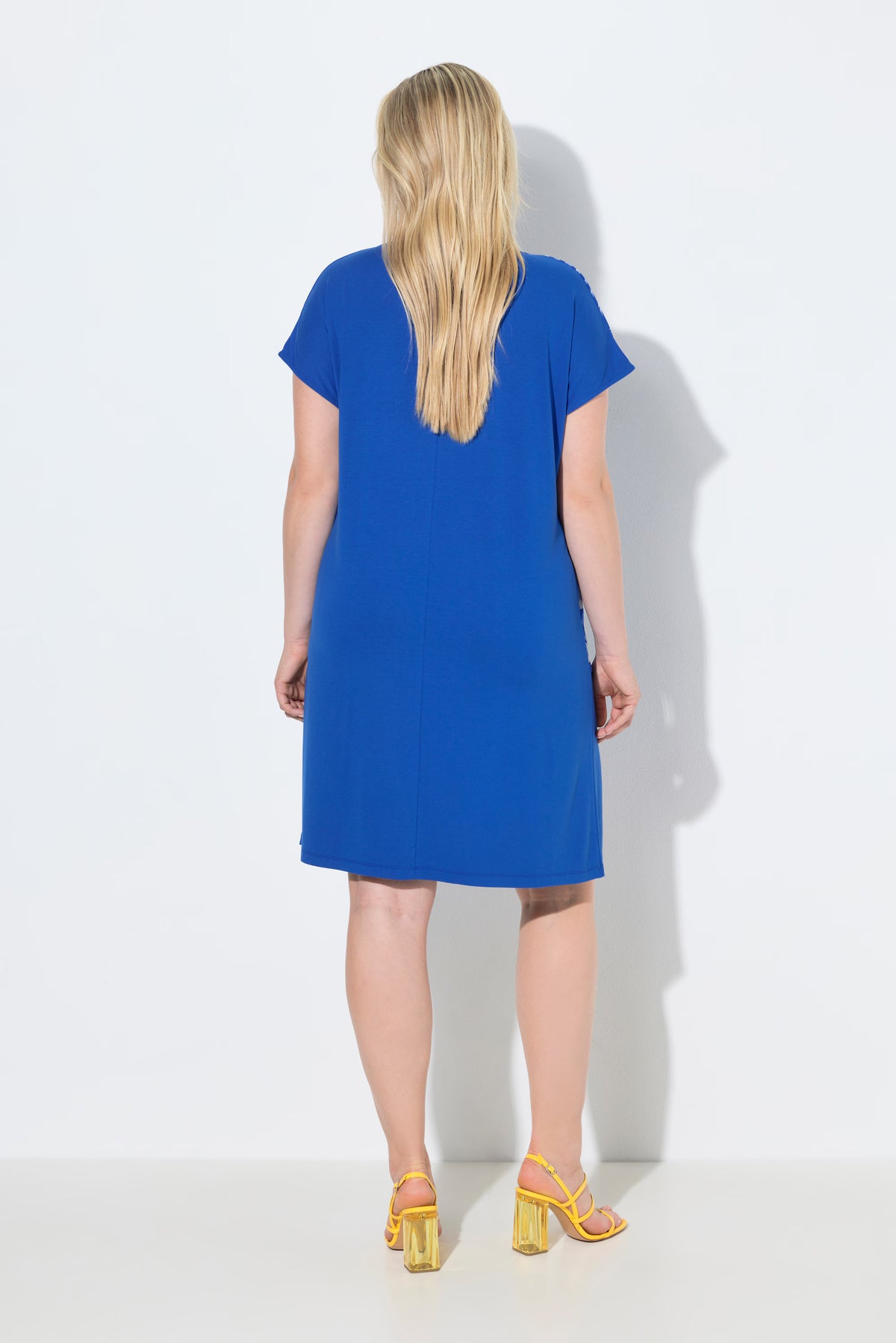 Ulla Popken Wave Dress in Blue 