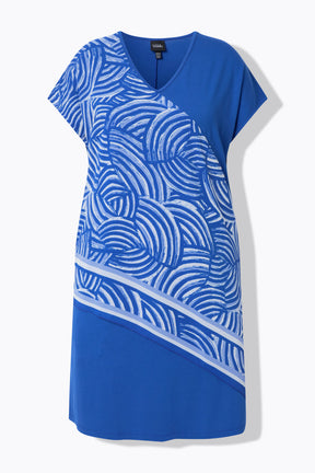 Ulla Popken Wave Dress in Blue
