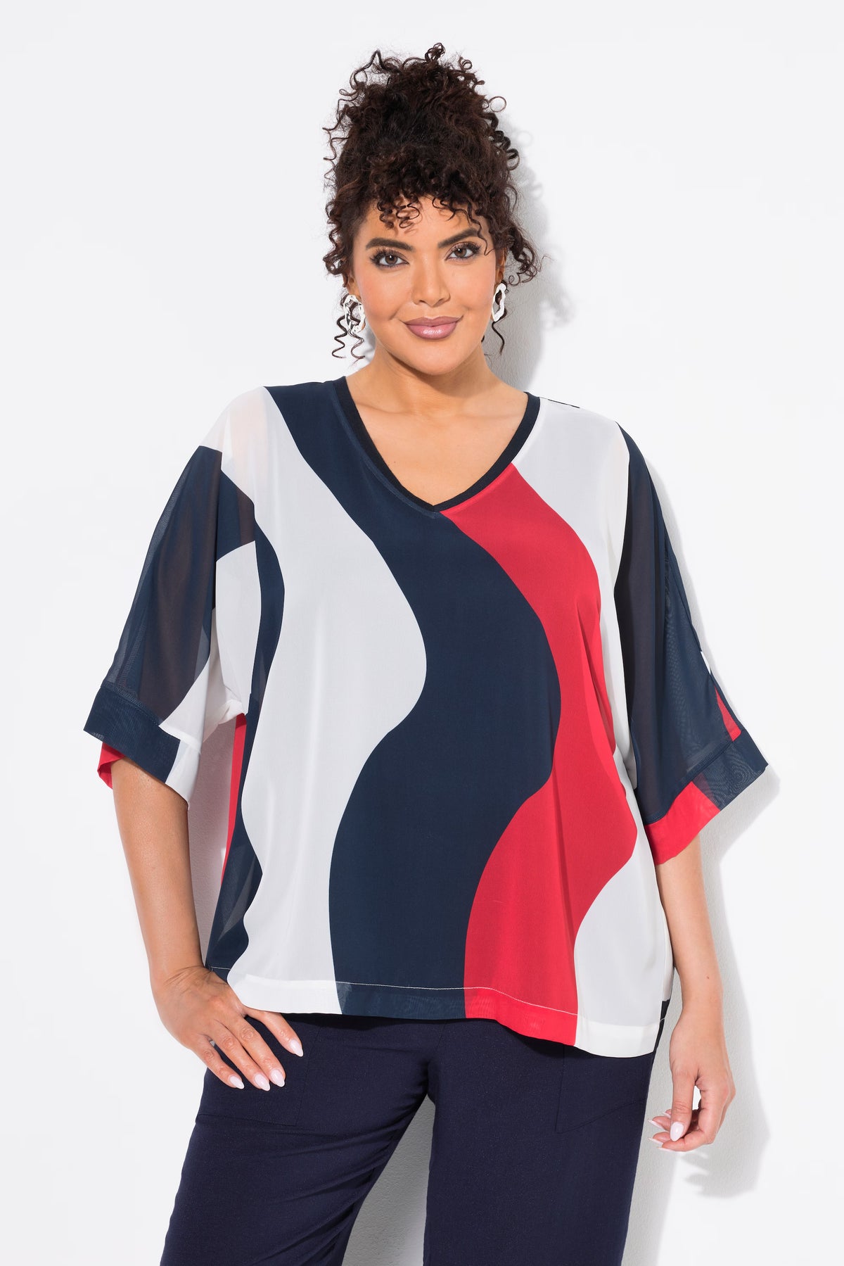 Ulla Popken Wave Print Tunic