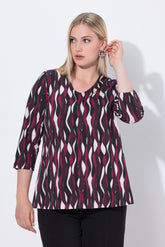 Ulla Popken Wavy Top in Wine