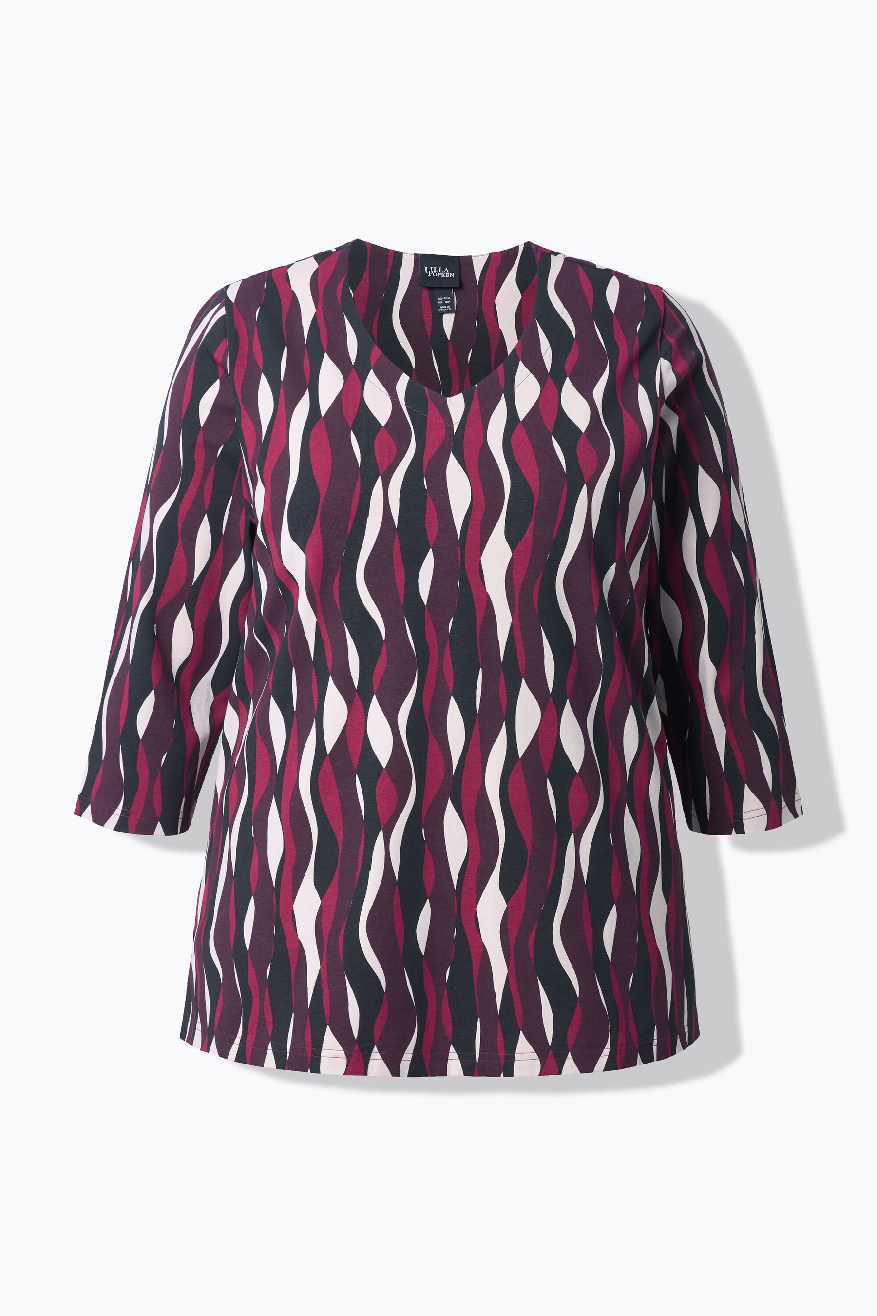 Ulla Popken Wavy Top in Wine