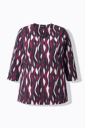 Ulla Popken Wavy Top in Wine