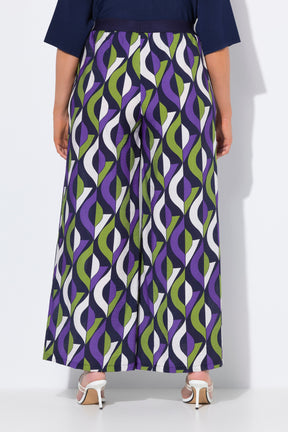 Ulla Popken Wavy Wide Leg Trousers