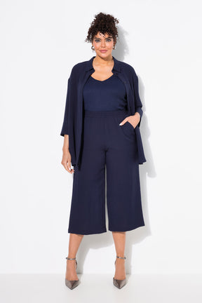 Ulla Popken Wide Leg Culottes in Navy