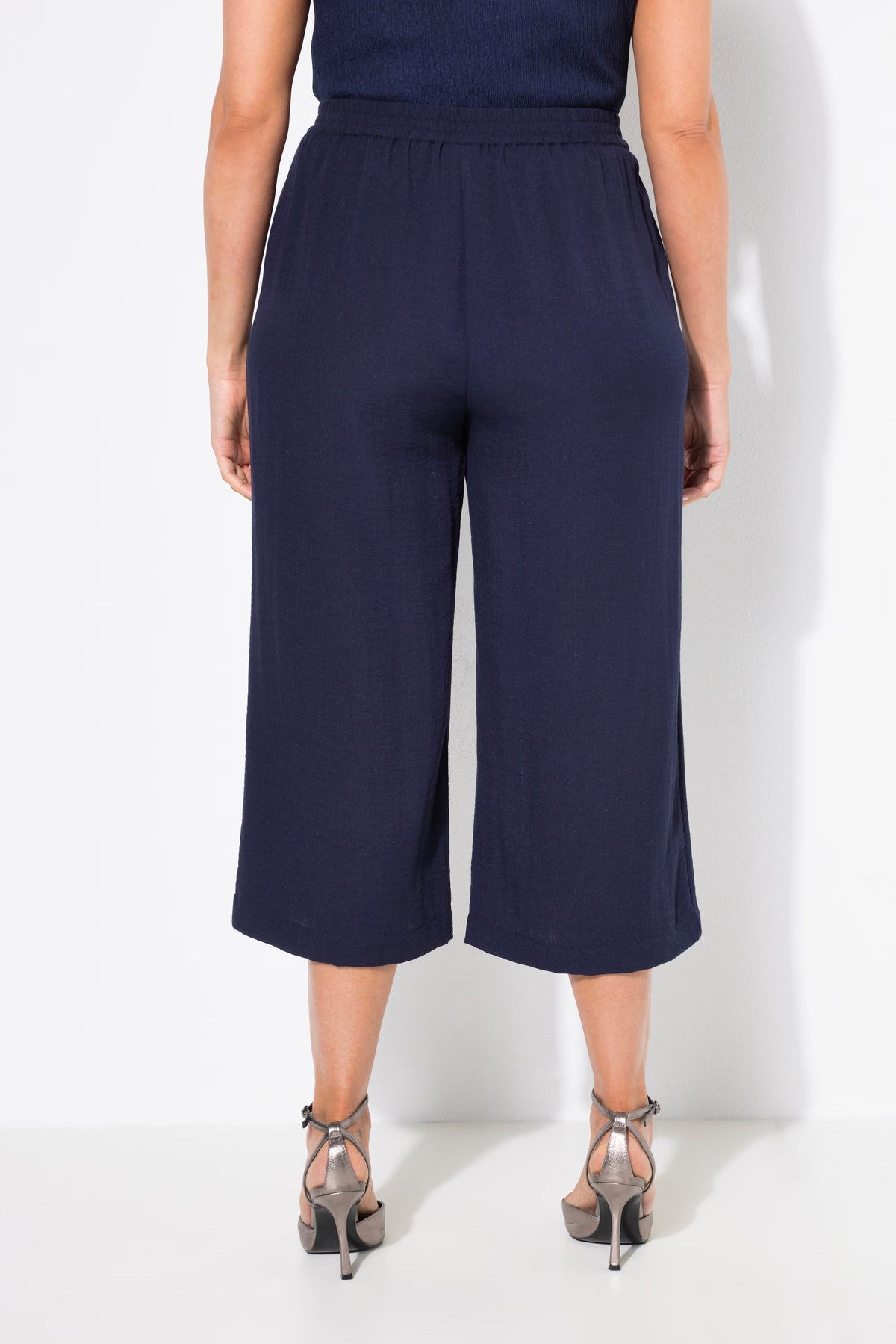 Ulla Popken Wide Leg Culottes in Navy