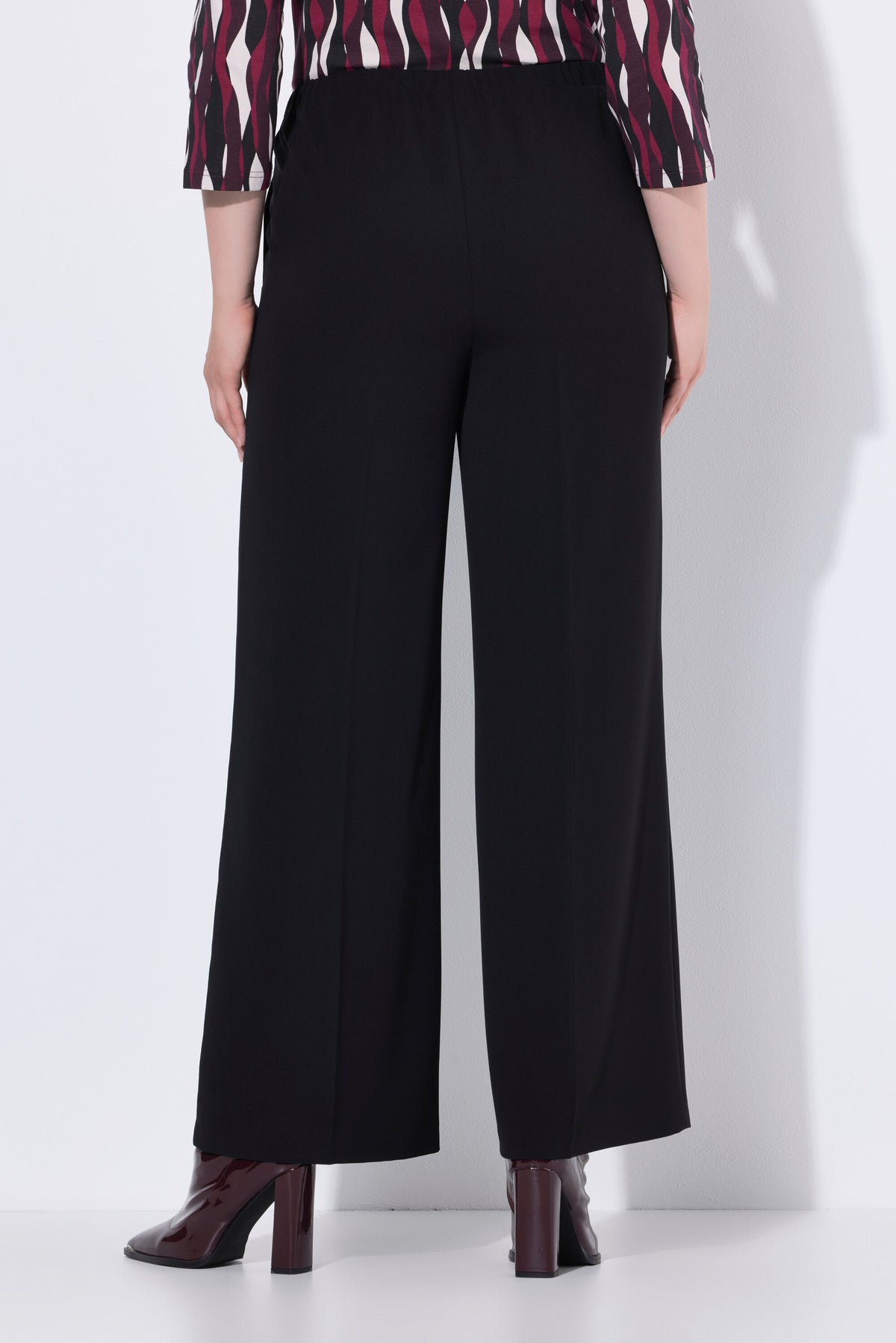 Ulla Popken Wide Leg Trousers in Black