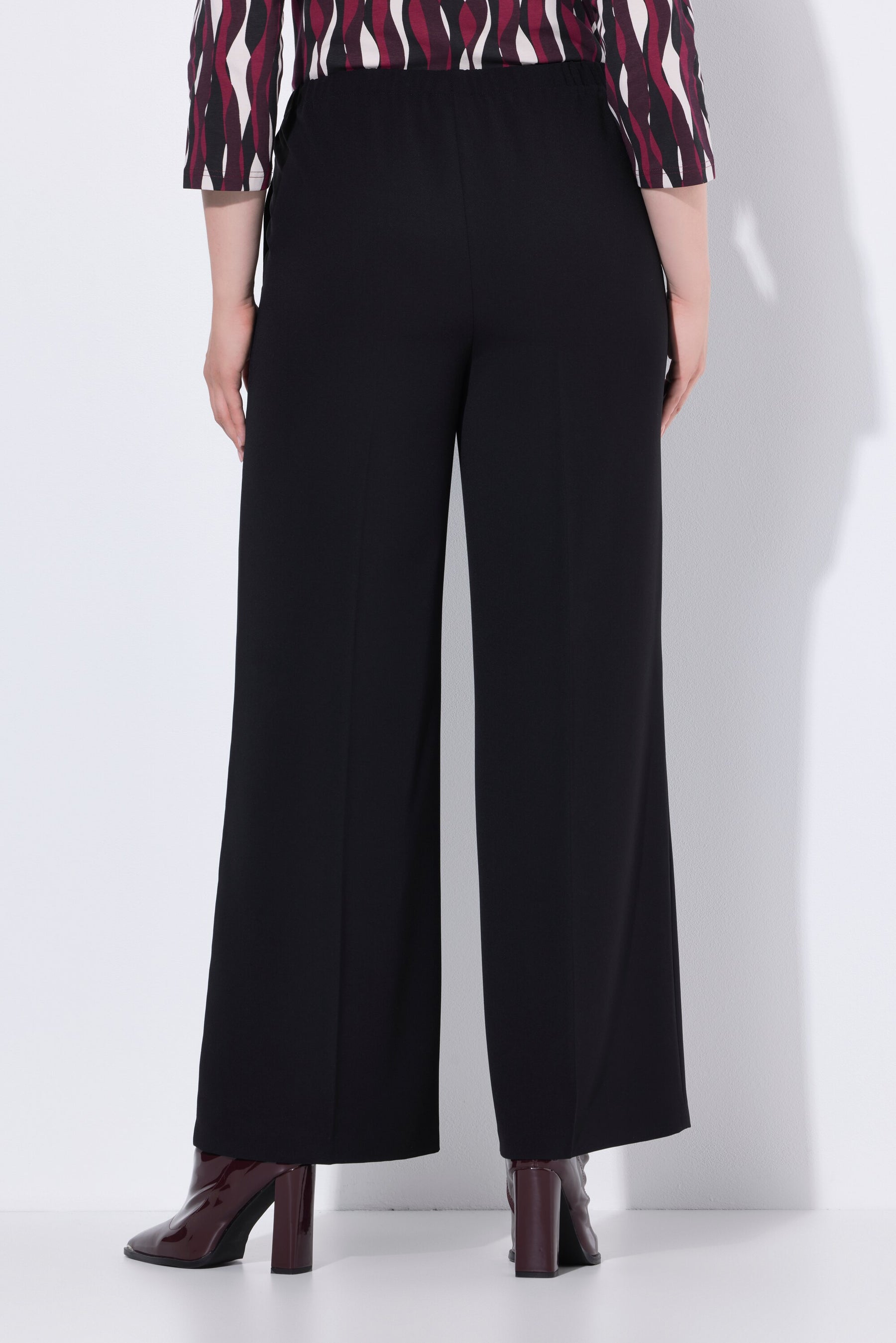 Ulla Popken Wide Leg Trousers in Black