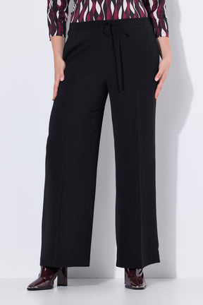 Ulla Popken Wide Leg Trousers in Black