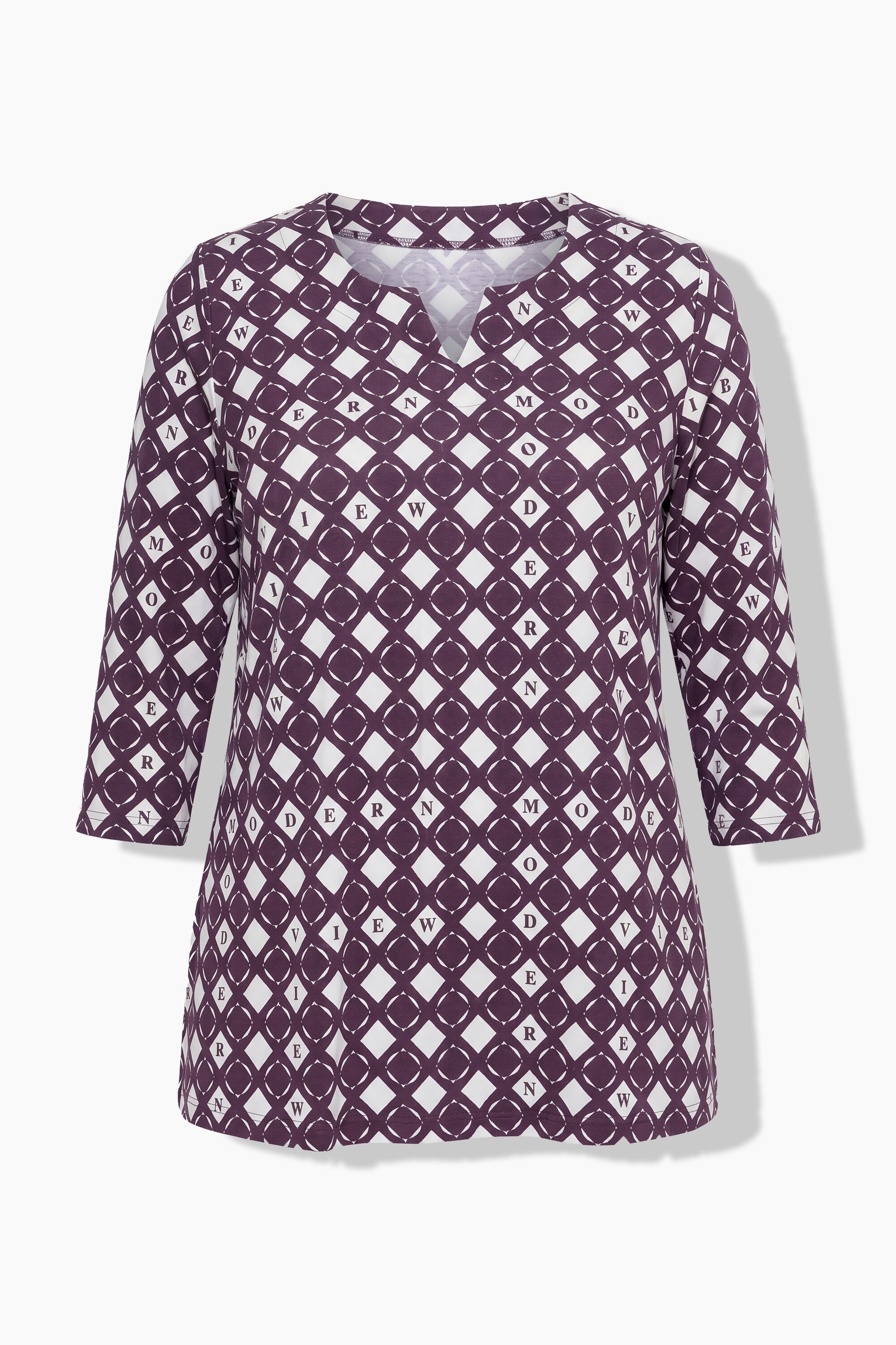 Ulla Popken Wine Print Blouse 