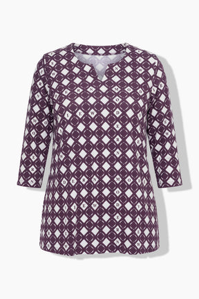 Ulla Popken Wine Print Blouse 