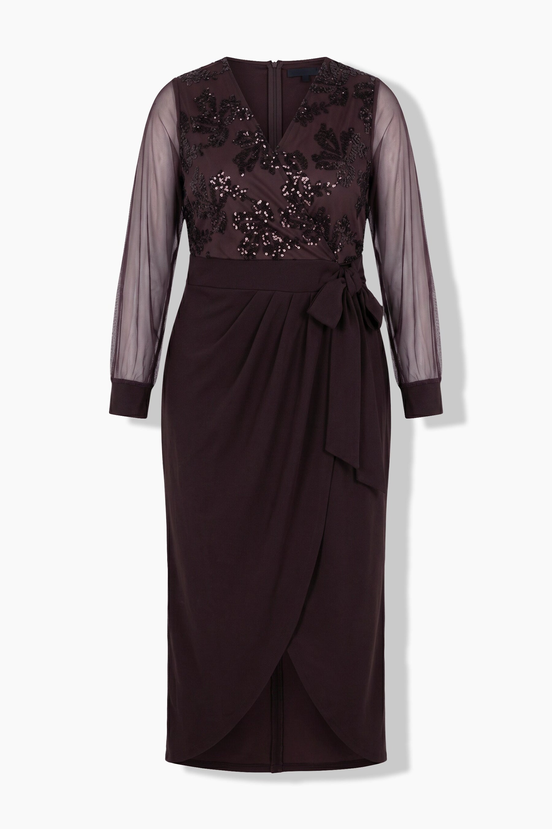 Ulla Popken Wrap Look Dress in Brown