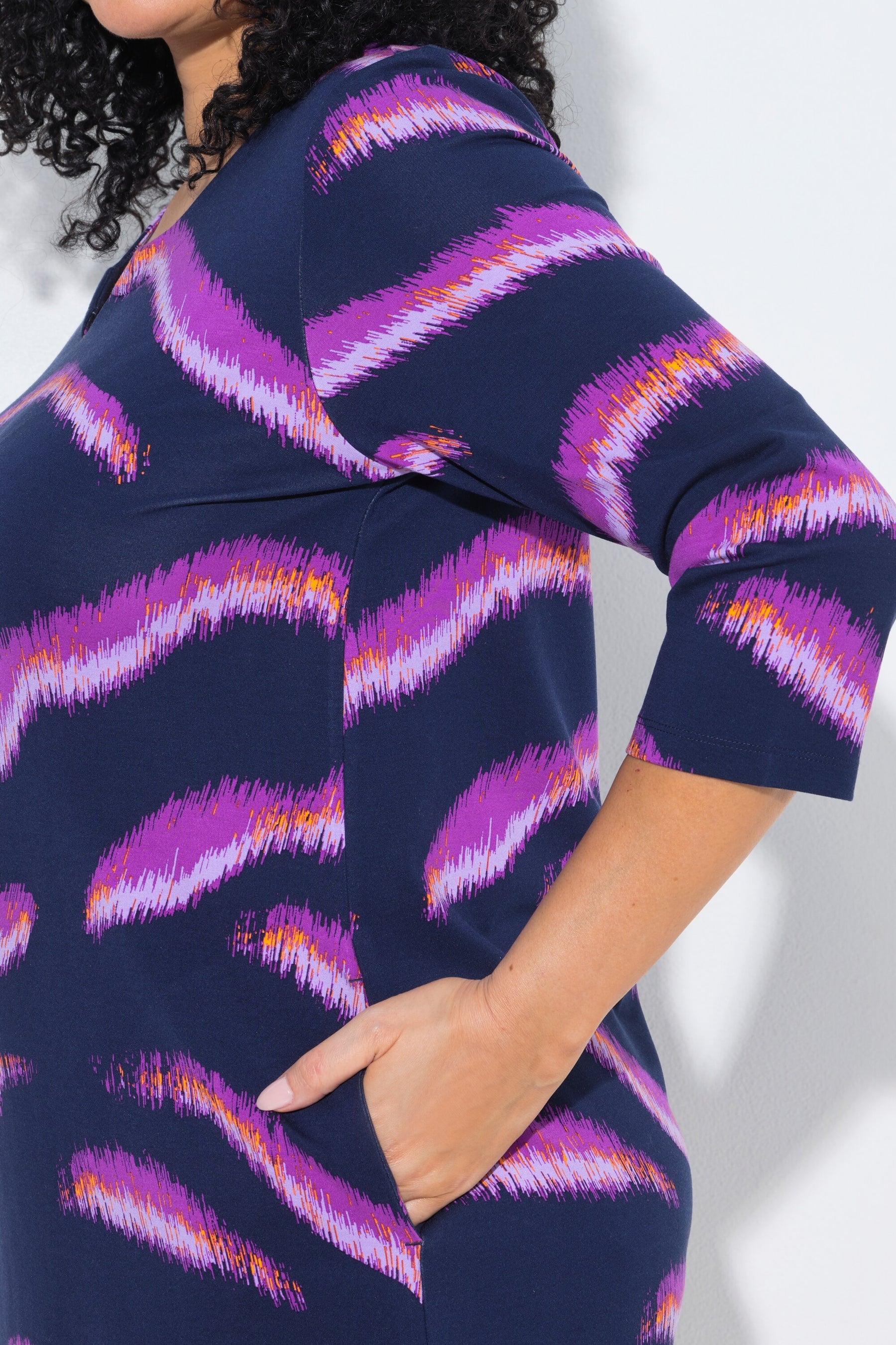 Ulla Popken Zebra Print Dress in Purple 