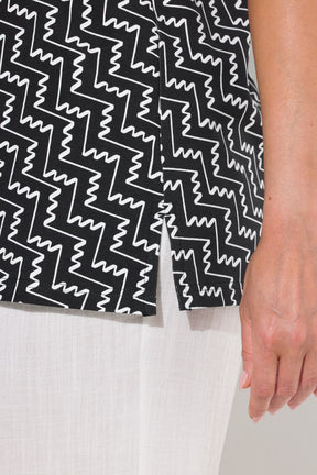 Ulla Popken Zig Zag T-Shirt in Black