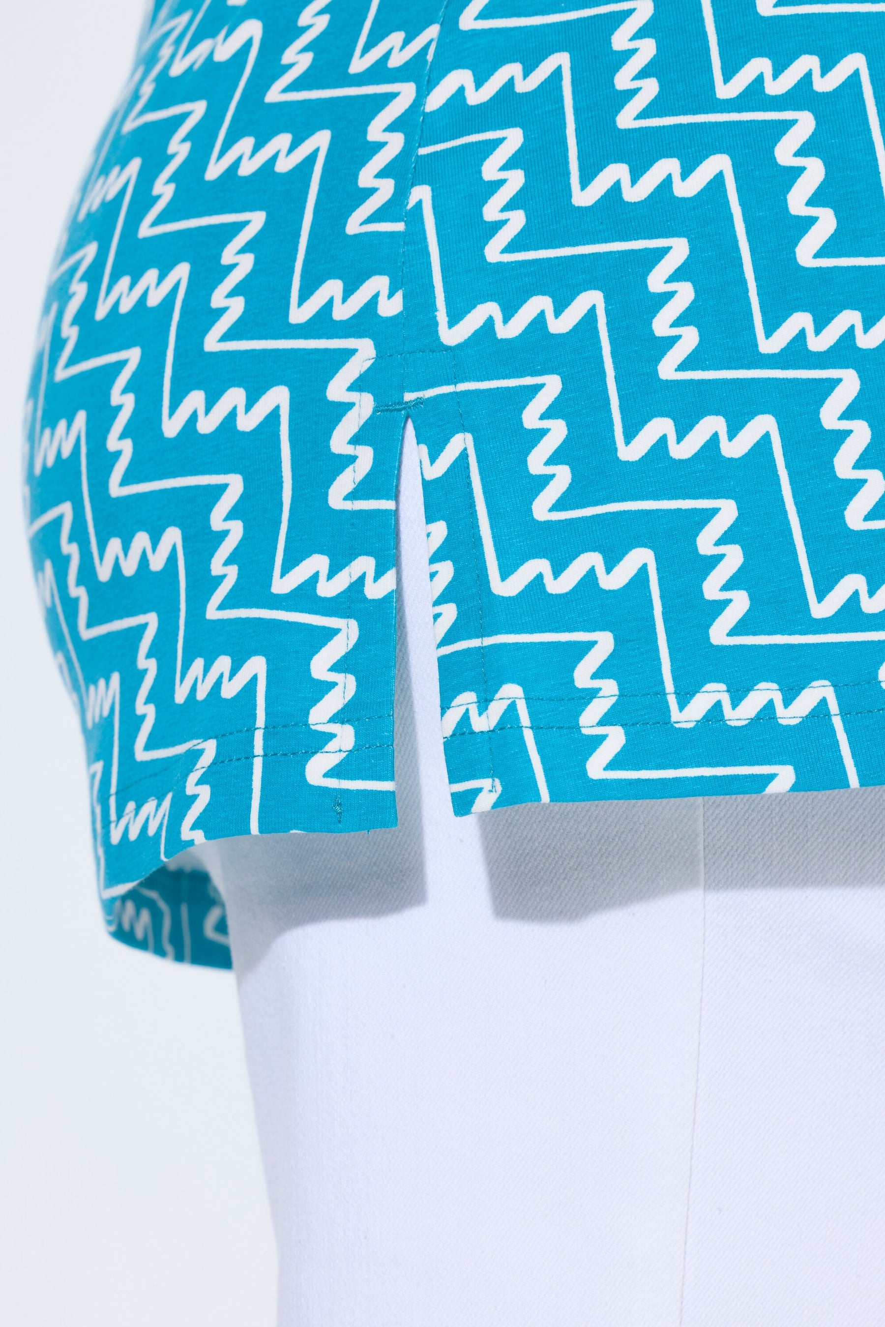 Ulla Popken Zig Zag T-Shirt in Turquoise 