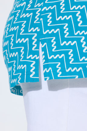 Ulla Popken Zig Zag T-Shirt in Turquoise 