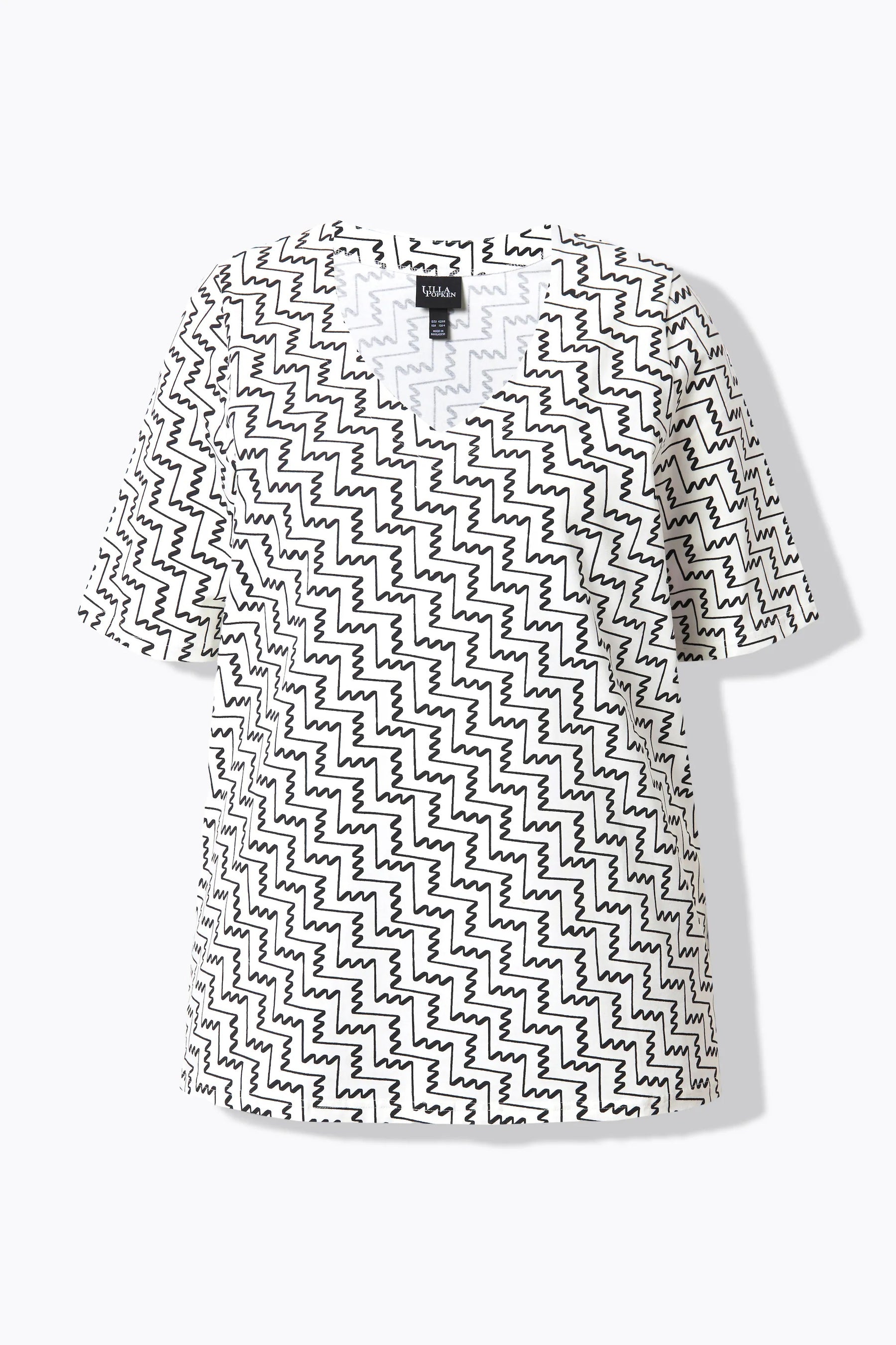 Ulla Popken Zig Zag T-Shirt in White