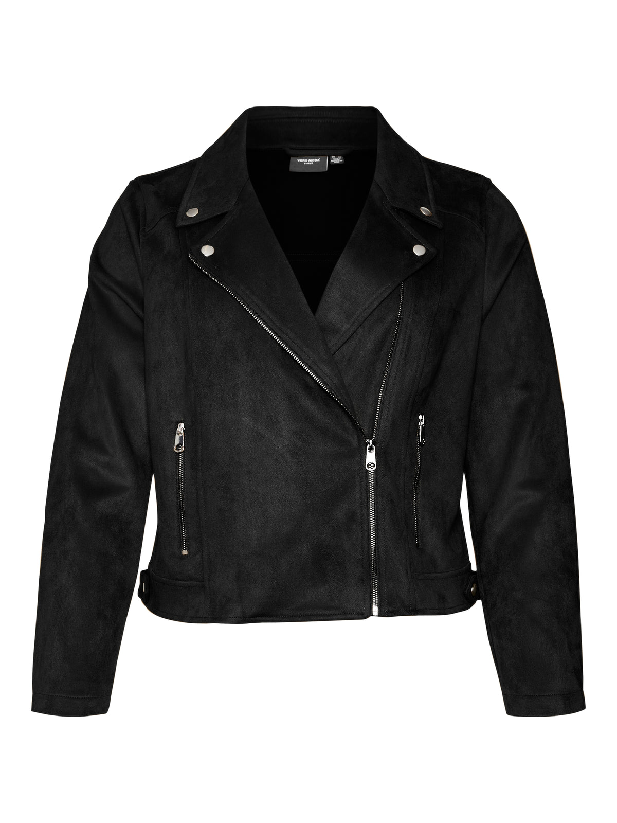 Only Faux Leather Jacket Grey Plus Size Clothing Wardrobeplus.ie