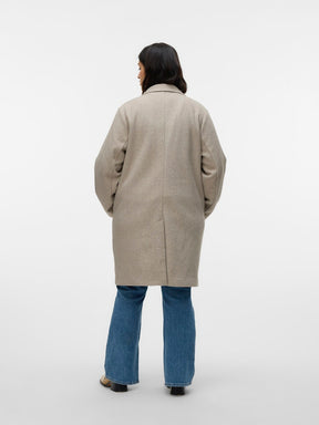 Vero Moda Curve Mari Coat in Taupe