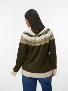 Vero Moda Curve Simone Knit Jumper in Green