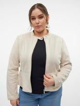 Vero Moda Curve Lucia Cream Suede Jacket