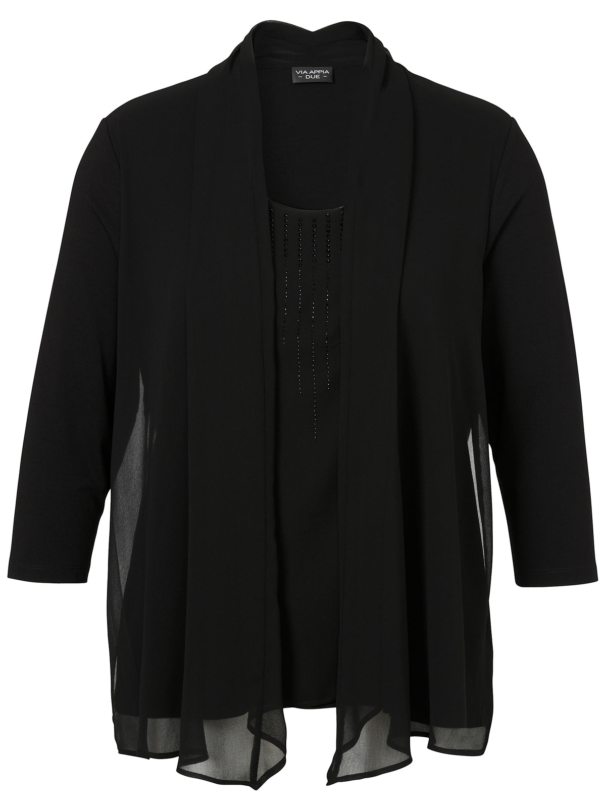 Via Appia Black Diamonte Blouse