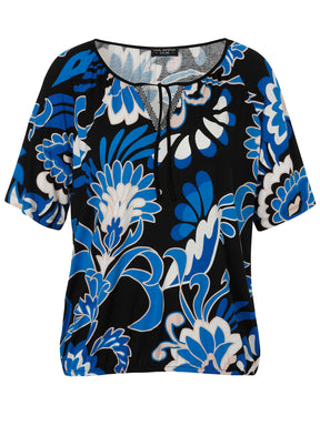 Via Appia Due Printed Easy Top in Blue